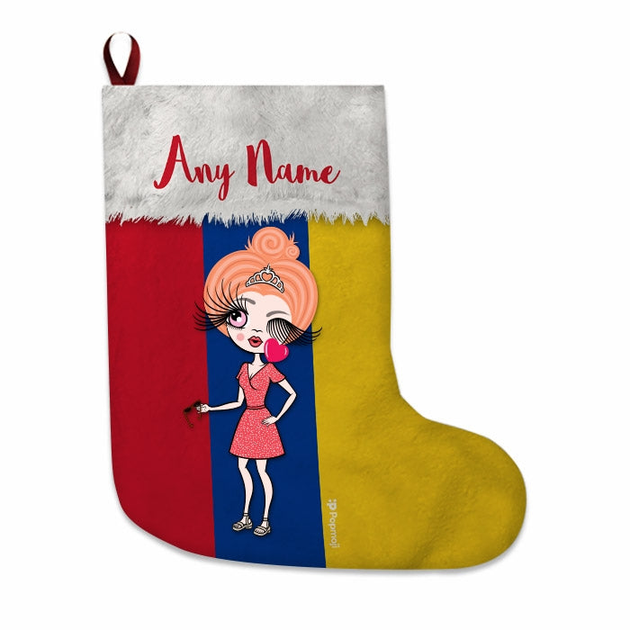 Womens Personalized Christmas Stocking - Columbian Flag - Image 3