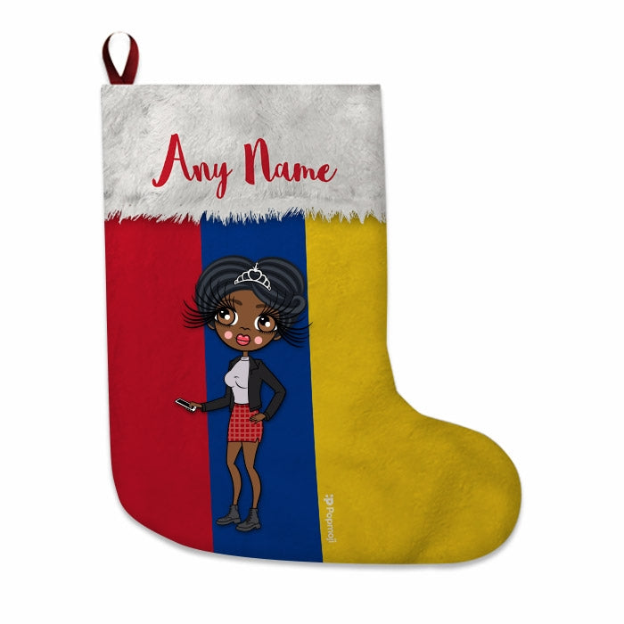 Womens Personalized Christmas Stocking - Columbian Flag - Image 4