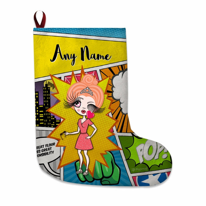 Womens Personalized Christmas Stocking - Comic Book - Image 4