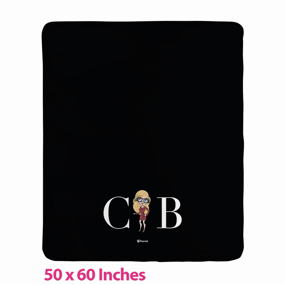 Womens Lux Collection Black Fleece Blanket - Image 2