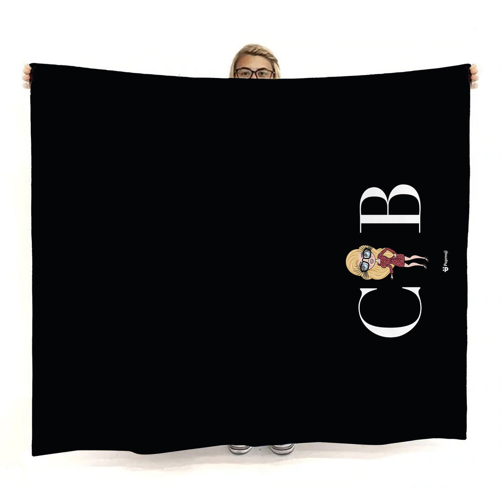 Womens Lux Collection Black Fleece Blanket - Image 1