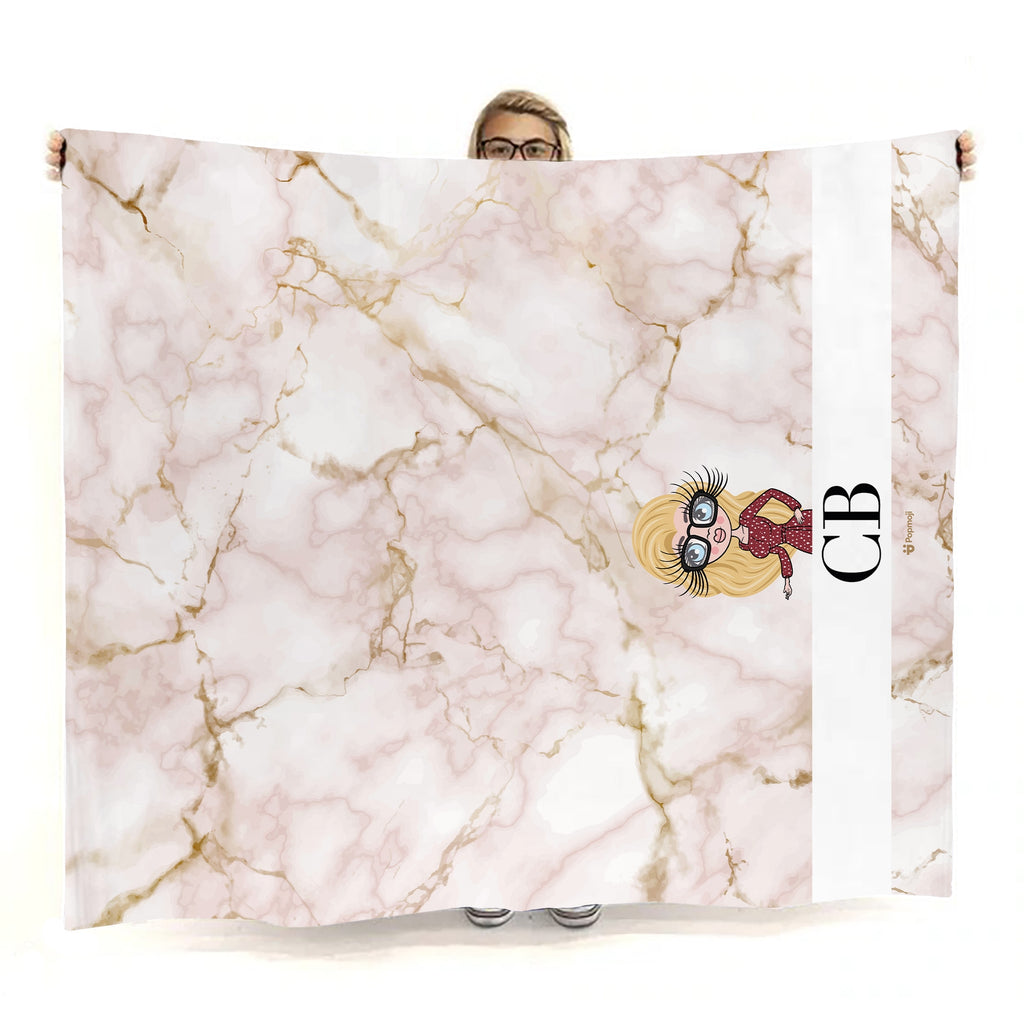 Womens Lux Collection Pink Marble Fleece Blanket - Image 2
