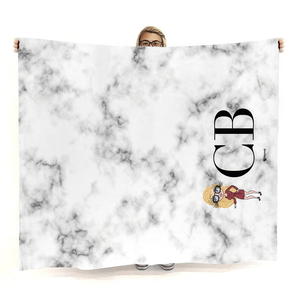 Womens Lux Collection White Marble Fleece Blanket - Image 2
