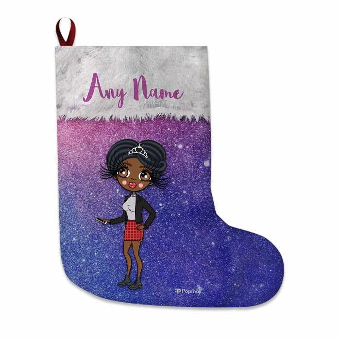 Womens Personalized Christmas Stocking - Galaxy Glitter - Image 2