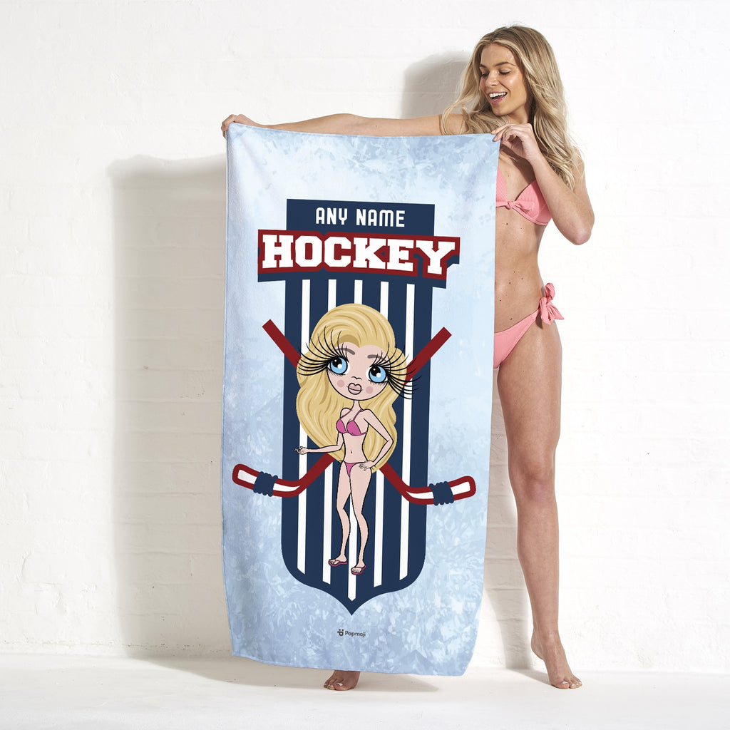 ClaireaBella Ice Hockey Emblem Beach Towel - Image 4