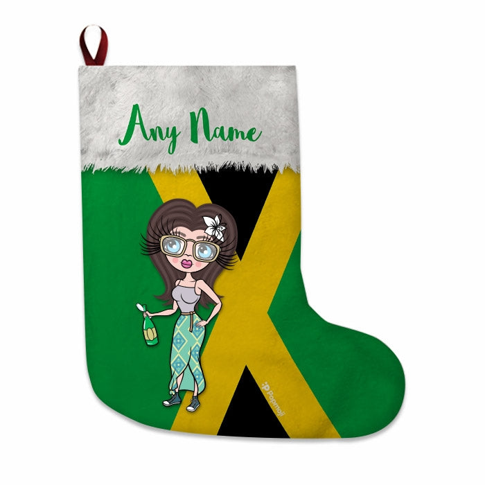 Womens Personalized Christmas Stocking - Jamaican Flag - Image 4