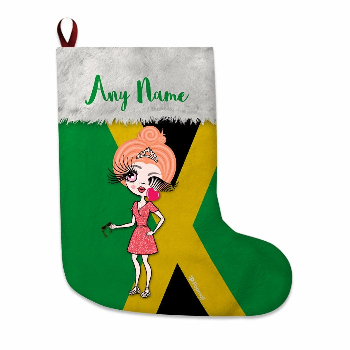 Womens Personalized Christmas Stocking - Jamaican Flag - Image 2