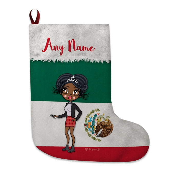 Womens Personalized Christmas Stocking - Mexican Flag - Image 3