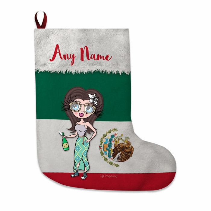 Womens Personalized Christmas Stocking - Mexican Flag - Image 4
