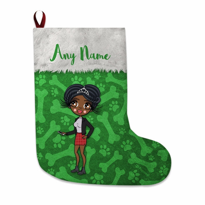 Womens Personalized Christmas Stocking - Bones Pattern - Image 2