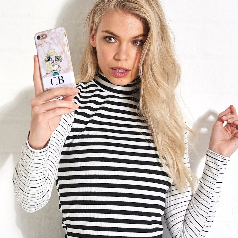 ClaireaBella Personalized The LUX Collection Pink Marble Phone Case - Image 2