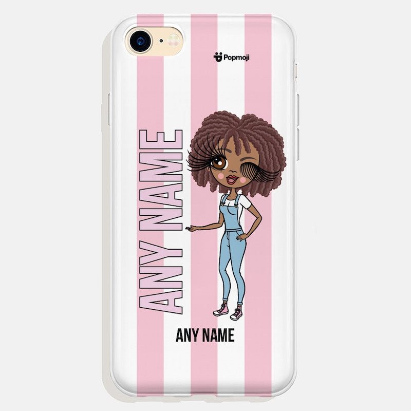 ClaireaBella Personalized Pink Stripe Phone Case - Image 1