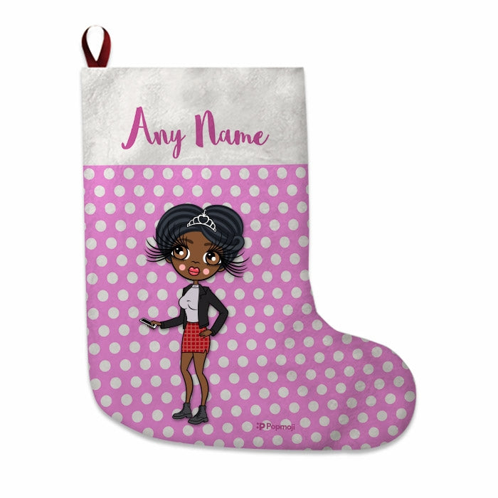 Womens Personalized Christmas Stocking - Polka Dots - Image 3