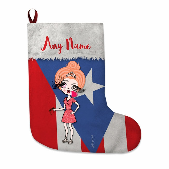 Womens Personalized Christmas Stocking - Puerto Rican Flag - Image 4