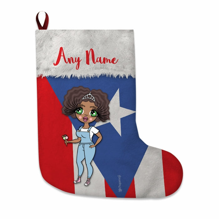 Womens Personalized Christmas Stocking - Puerto Rican Flag - Image 2