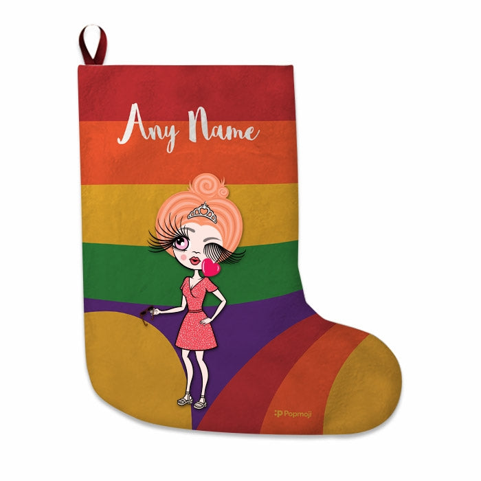 Womens Personalized Christmas Stocking - Rainbow - Image 3