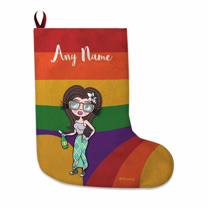 Womens Personalized Christmas Stocking - Rainbow - Image 4