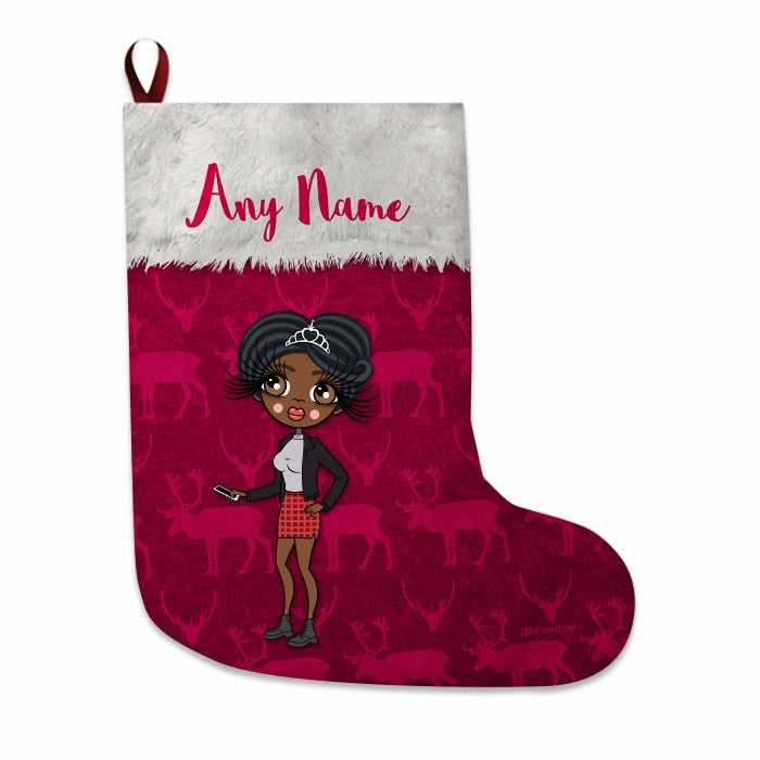 Womens Personalized Christmas Stocking - Reindeers - Image 2