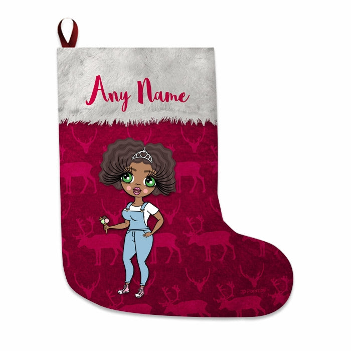Womens Personalized Christmas Stocking - Reindeers - Image 3