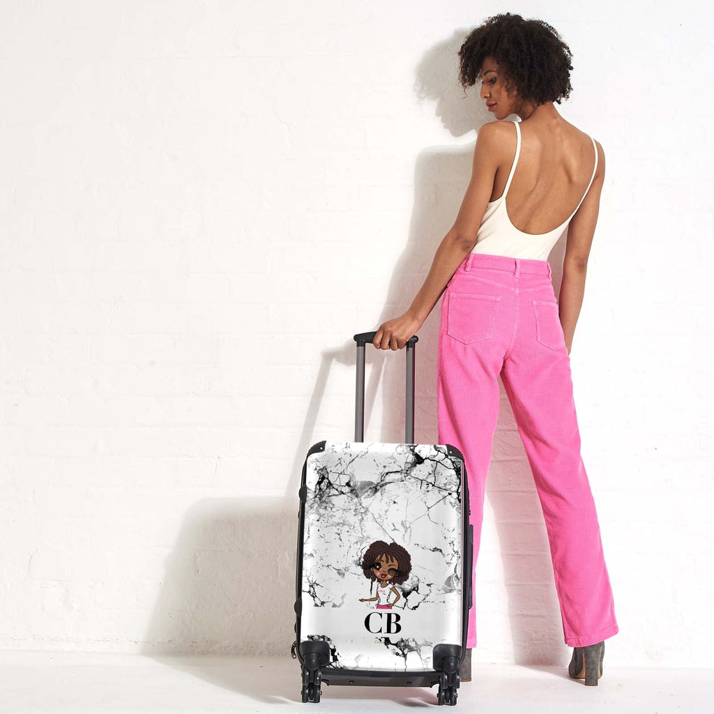 ClaireaBella The LUX Collection Black and White Marble Suitcase - Image 3