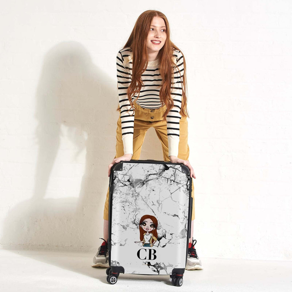 ClaireaBella The LUX Collection Black and White Marble Suitcase - Image 7