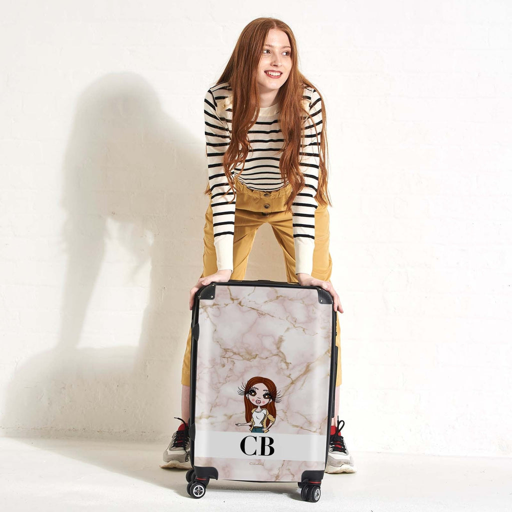 ClaireaBella The LUX Collection Pink Marble Suitcase - Image 5