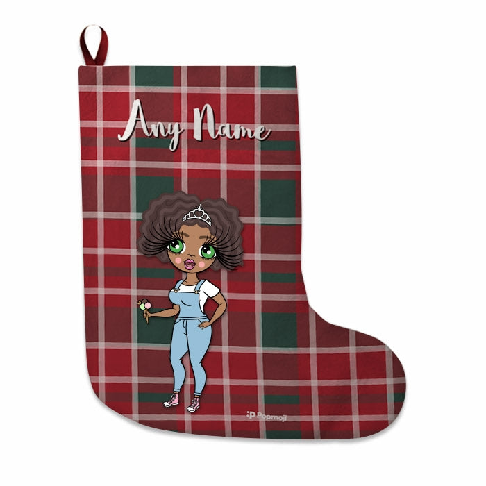 Womens Personalized Christmas Stocking - Tartan - Image 1