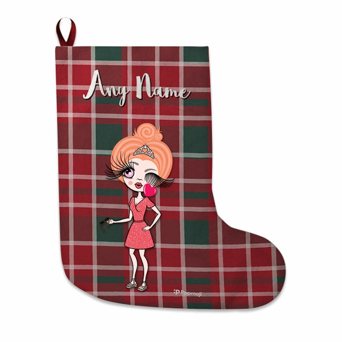 Womens Personalized Christmas Stocking - Tartan - Image 4