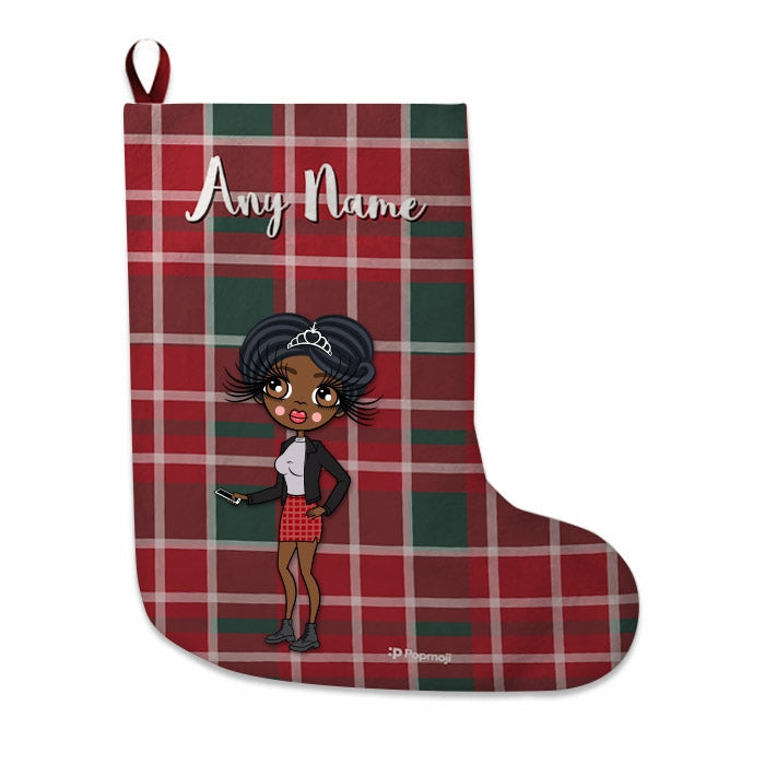 Womens Personalized Christmas Stocking - Tartan - Image 2