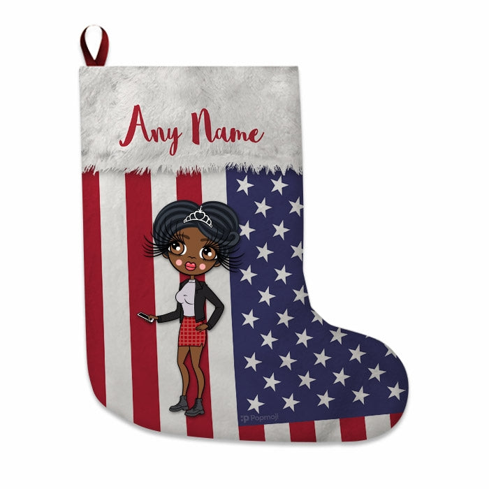 Womens Personalized Christmas Stocking - American Flag - Image 3