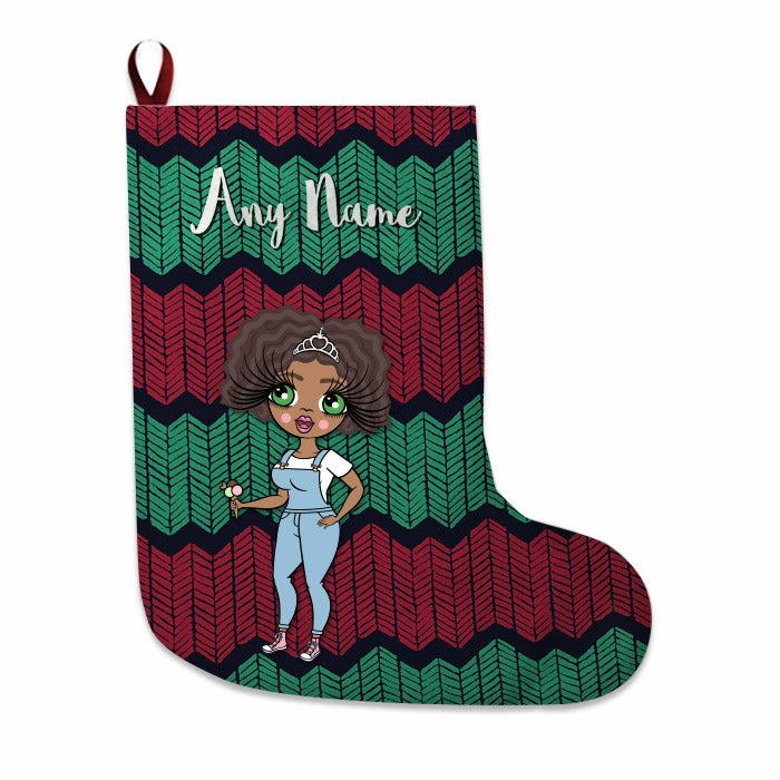 Womens Personalized Christmas Stocking - Zig Zags - Image 4