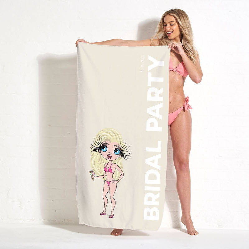 ClaireaBella Bridal Bold Party Beige Beach Towel - Image 2