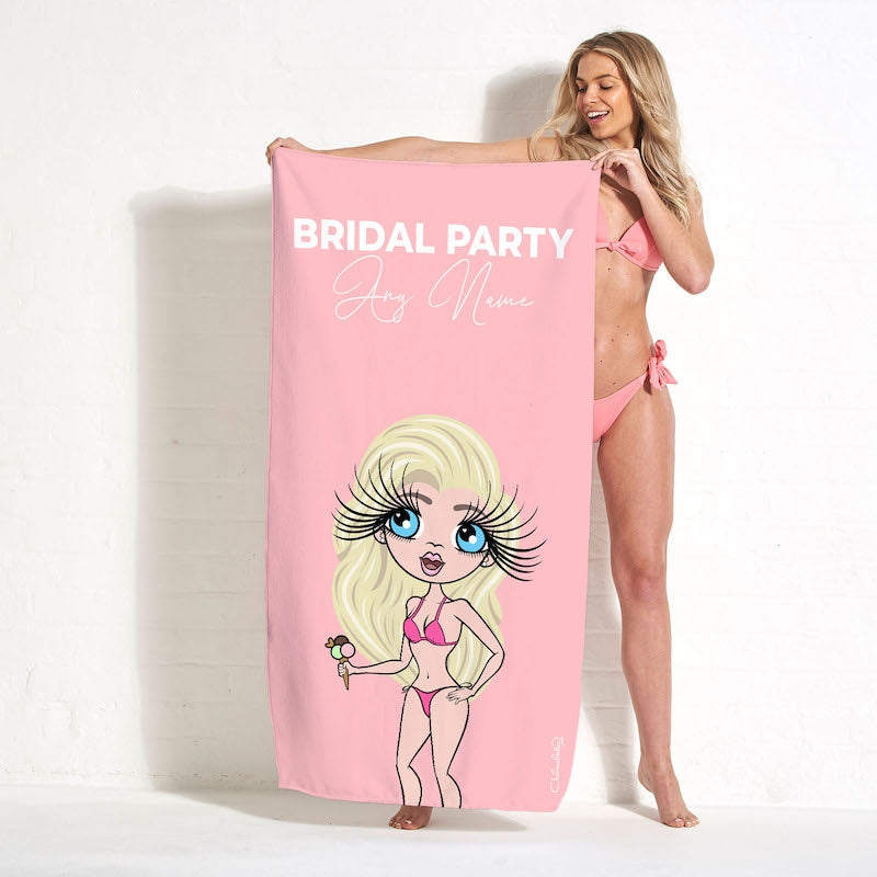 ClaireaBella Bold Bridal Party Blush Beach Towel - Image 2