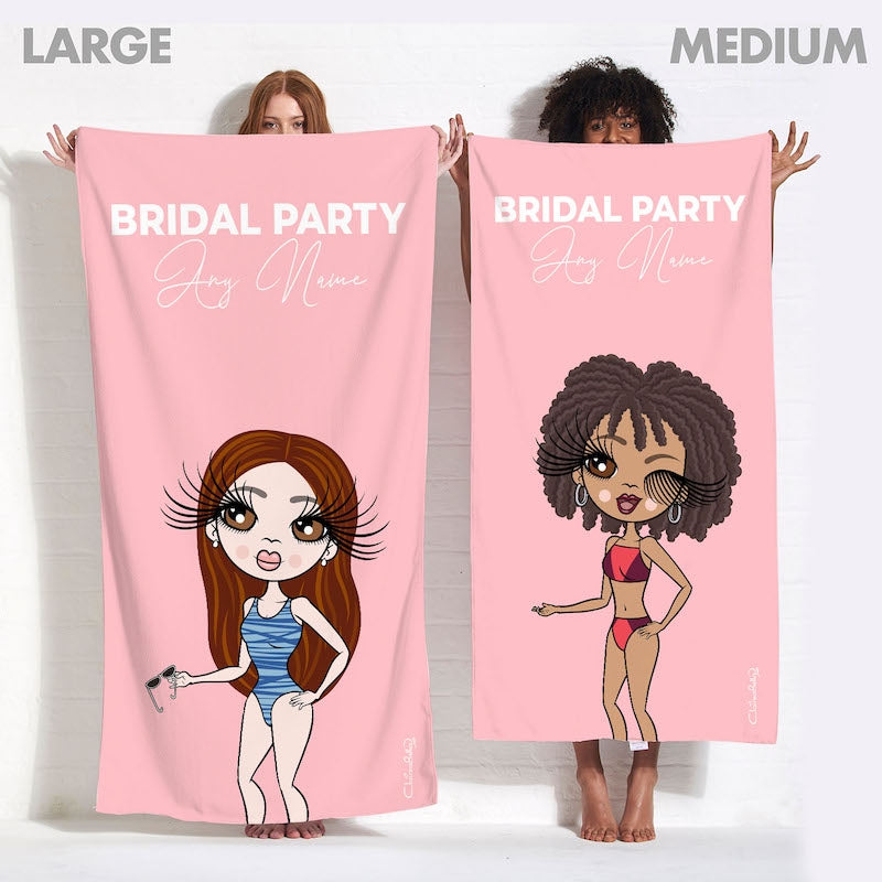 ClaireaBella Bold Bridal Party Blush Beach Towel - Image 4