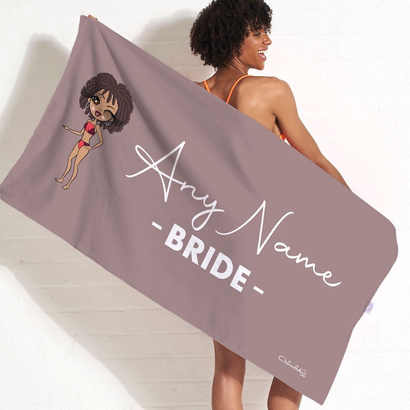 ClaireaBella Bold Bride Mocha Beach Towel - Image 1