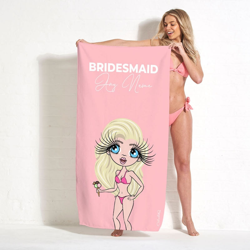 ClaireaBella Bold Bridesmaid Blush Beach Towel - Image 2