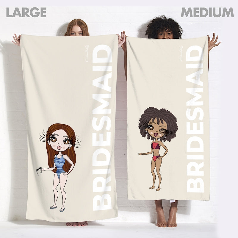 ClaireaBella Bold Bridesmaid Beige Beach Towel - Image 2