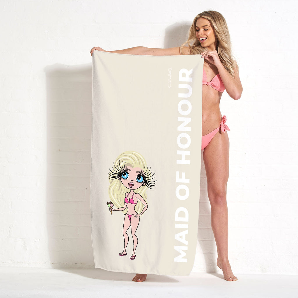 ClaireaBella Maid of Honour Beige Beach Towel - Image 2