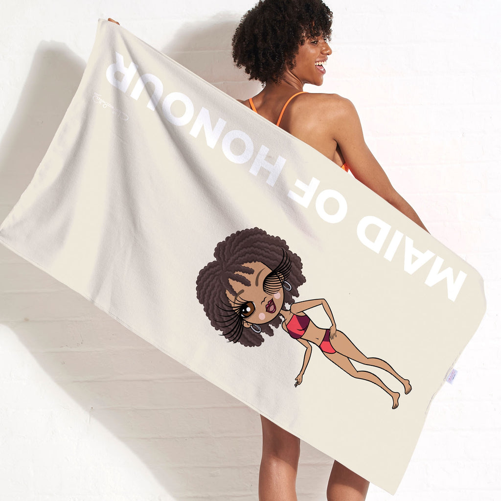 ClaireaBella Maid of Honour Beige Beach Towel - Image 1