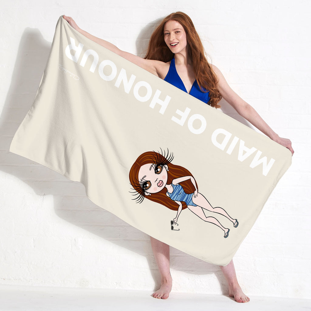 ClaireaBella Maid of Honour Beige Beach Towel - Image 4