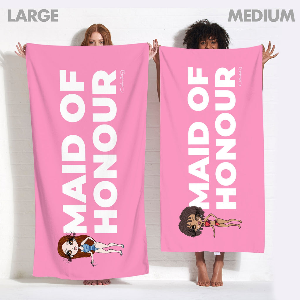 ClaireaBella Maid of Honour Pink Beach Towel - Image 5