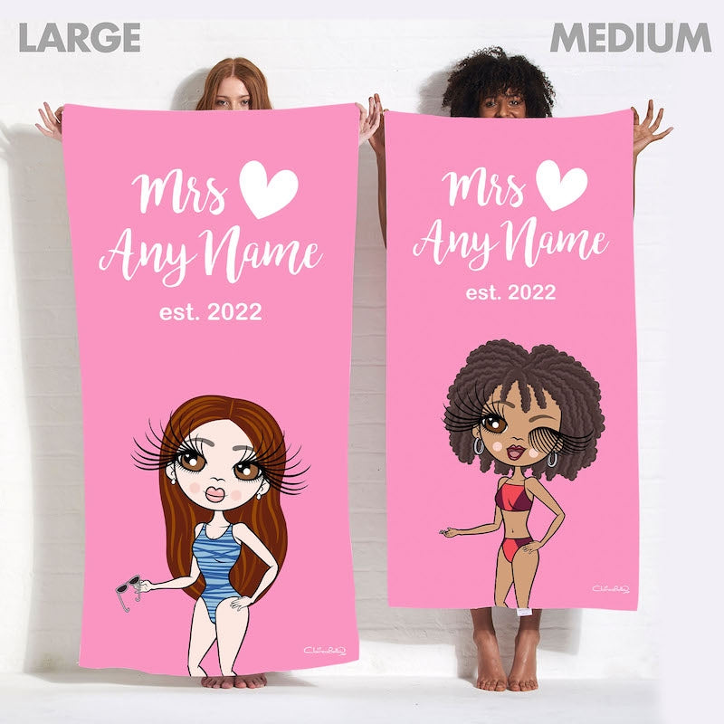 ClaireaBella Bold Matching Mrs Pink Beach Towel - Image 5