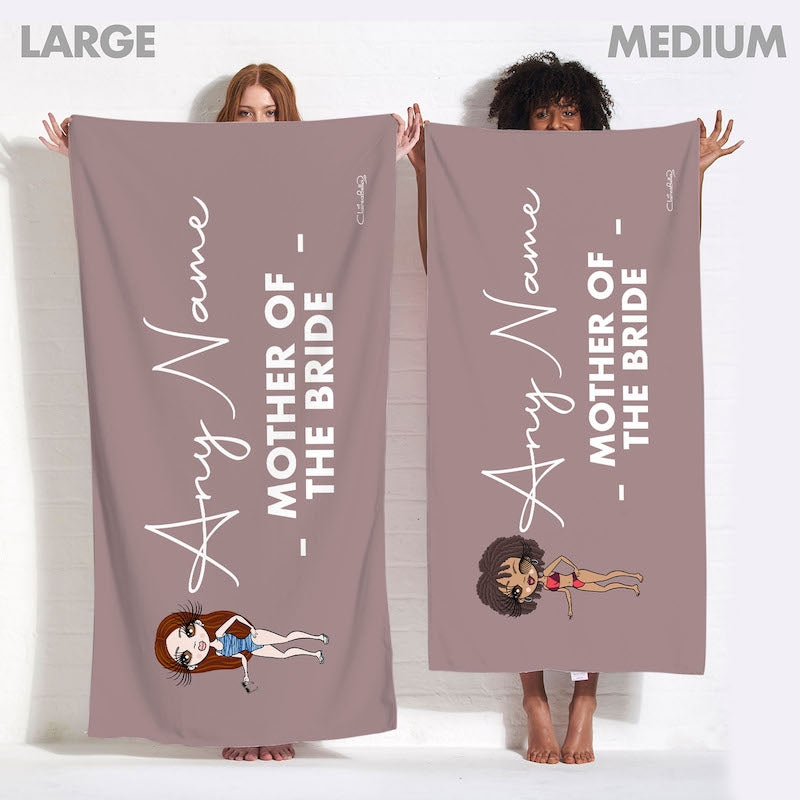 ClaireaBella Bold Mother Of The Bride Mocha Beach Towel - Image 4