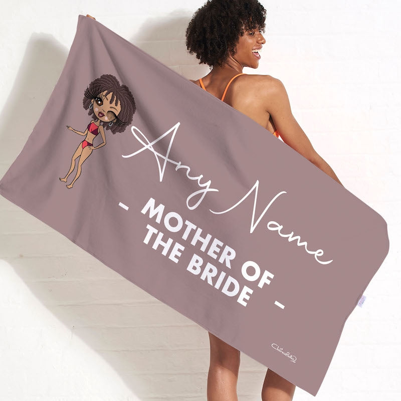 ClaireaBella Bold Mother Of The Bride Mocha Beach Towel - Image 1