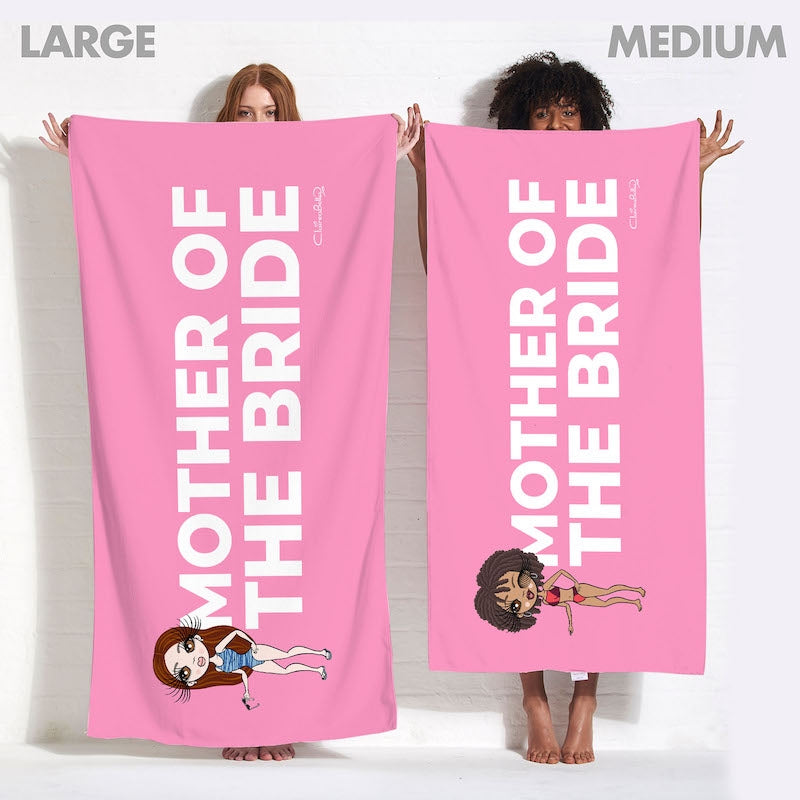 ClaireaBella Bold Mother Of The Bride Pink Beach Towel - Image 3