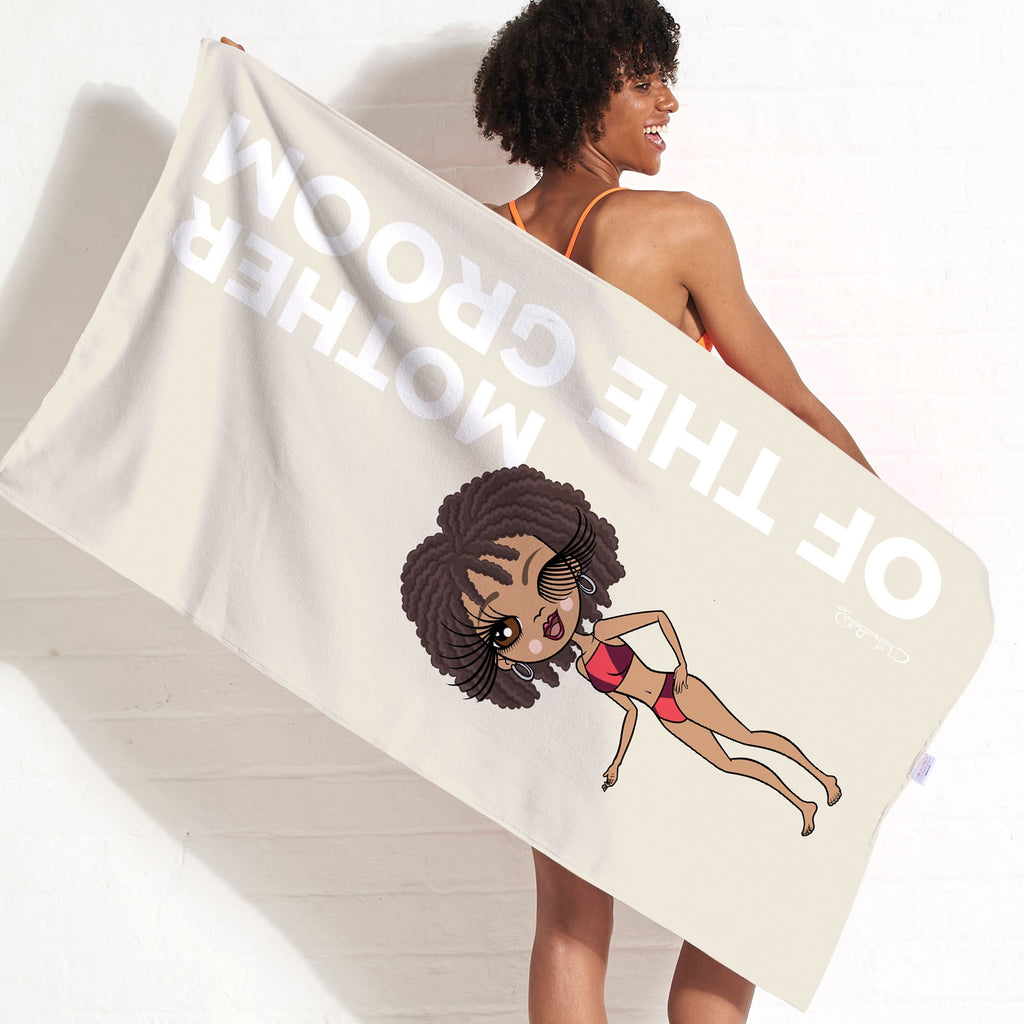ClaireaBella Mother of the Groom Beige Beach Towel - Image 1