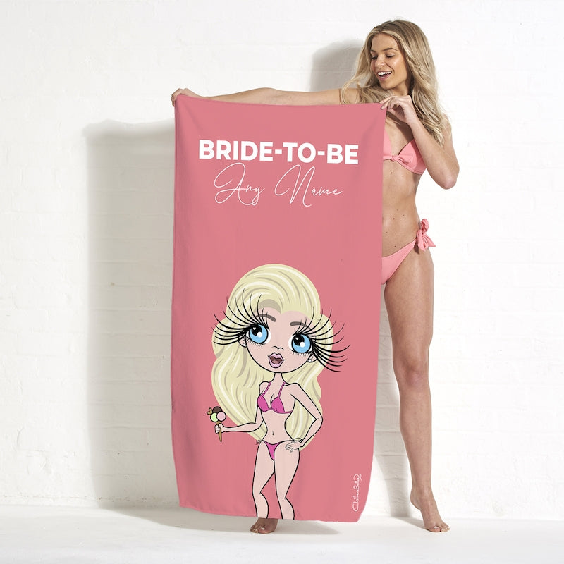ClaireaBella Bold Bride To Be Coral Beach Towel - Image 2