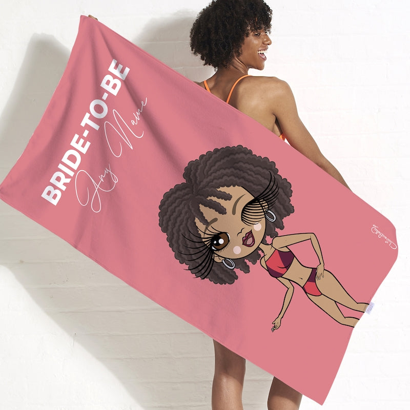 ClaireaBella Bold Bride To Be Coral Beach Towel - Image 1