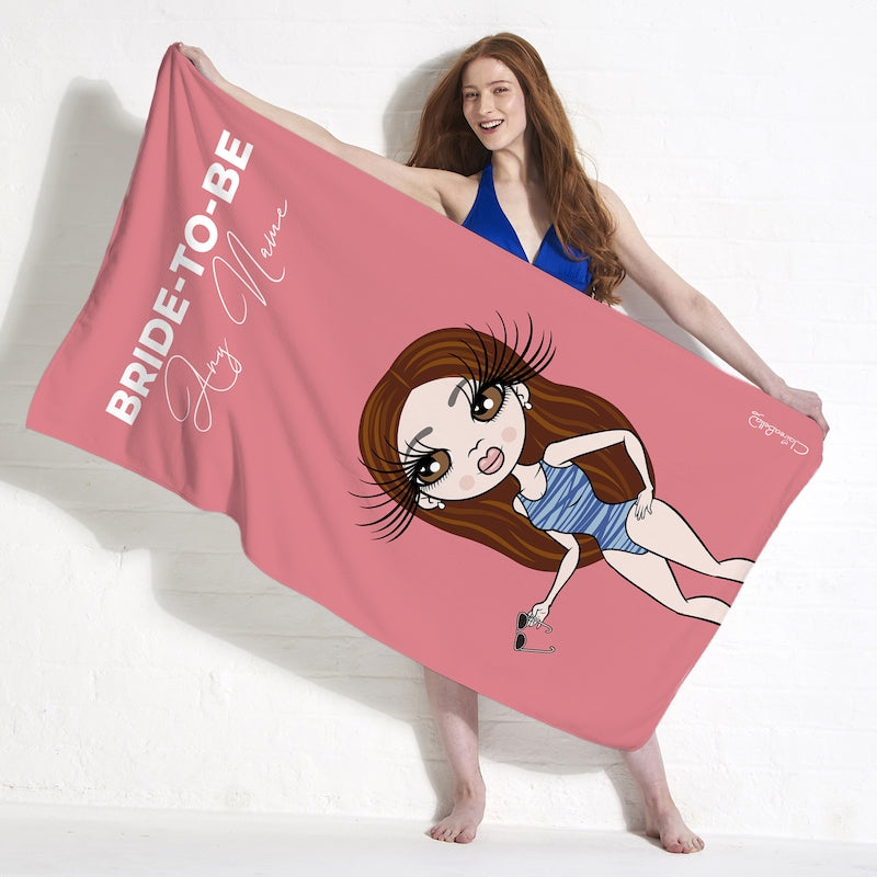 ClaireaBella Bold Bride To Be Coral Beach Towel - Image 3