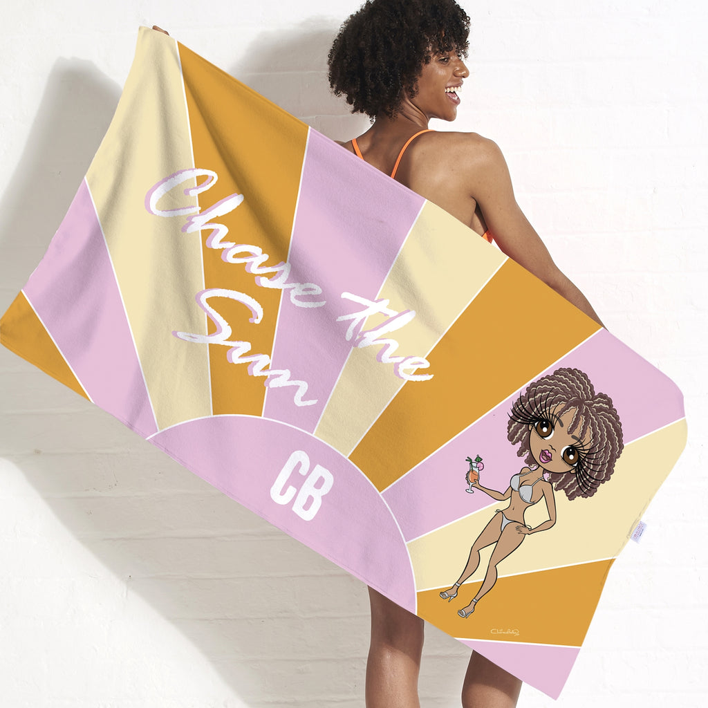 ClaireaBella Personalized Chase The Sun Beach Towel - Image 1
